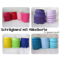 Schrägband mit Häkelborte